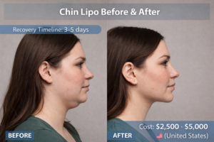 Chin Lipo Before and After, Cost Guide, Recovery Timeline.